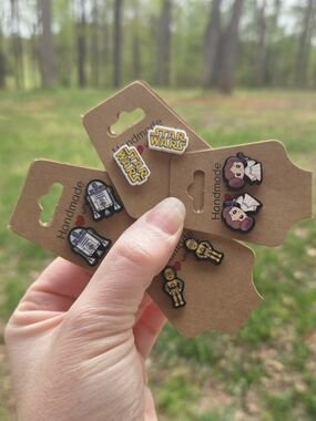 Star Wars Character Earring Set - R2-D2, C-3PO, Princess Leia & Logo